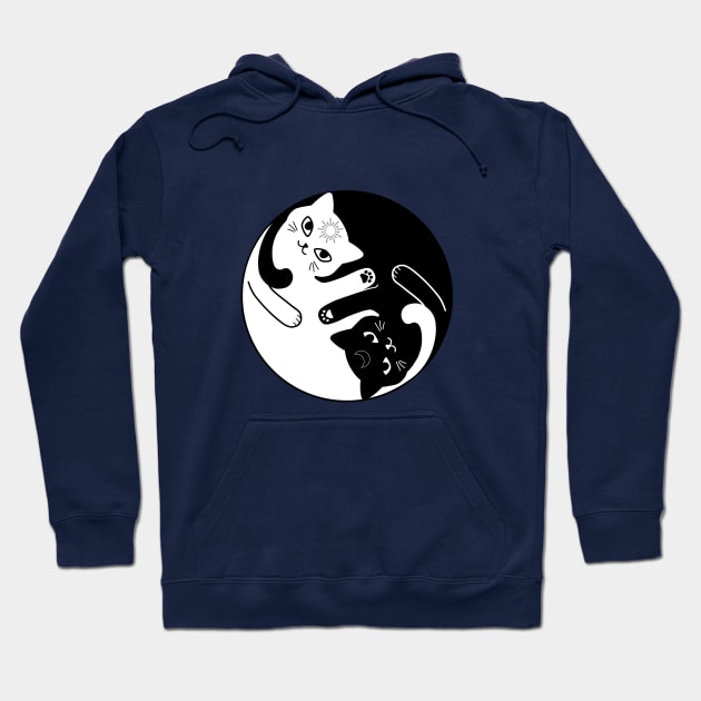 Cute Cats Yin Yang Cat Lover Gift. Hoodie by Ahlam Artist
